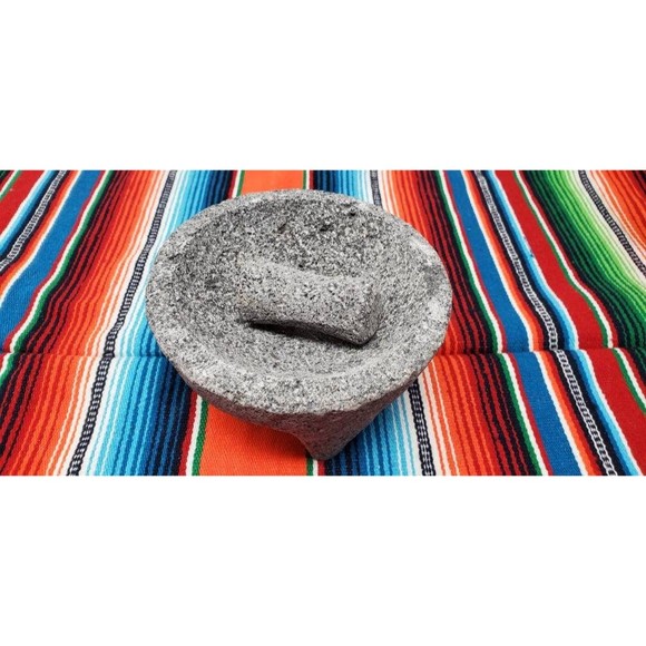 authetic mexican stone mortar with pestle molcajete for salsa - Picture 1 of 2